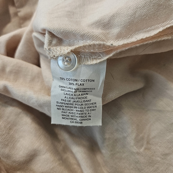 Jennifer Glasgow Cotton FLAX Button Down Shirt Tunic Size Large - Picture 7 of 7